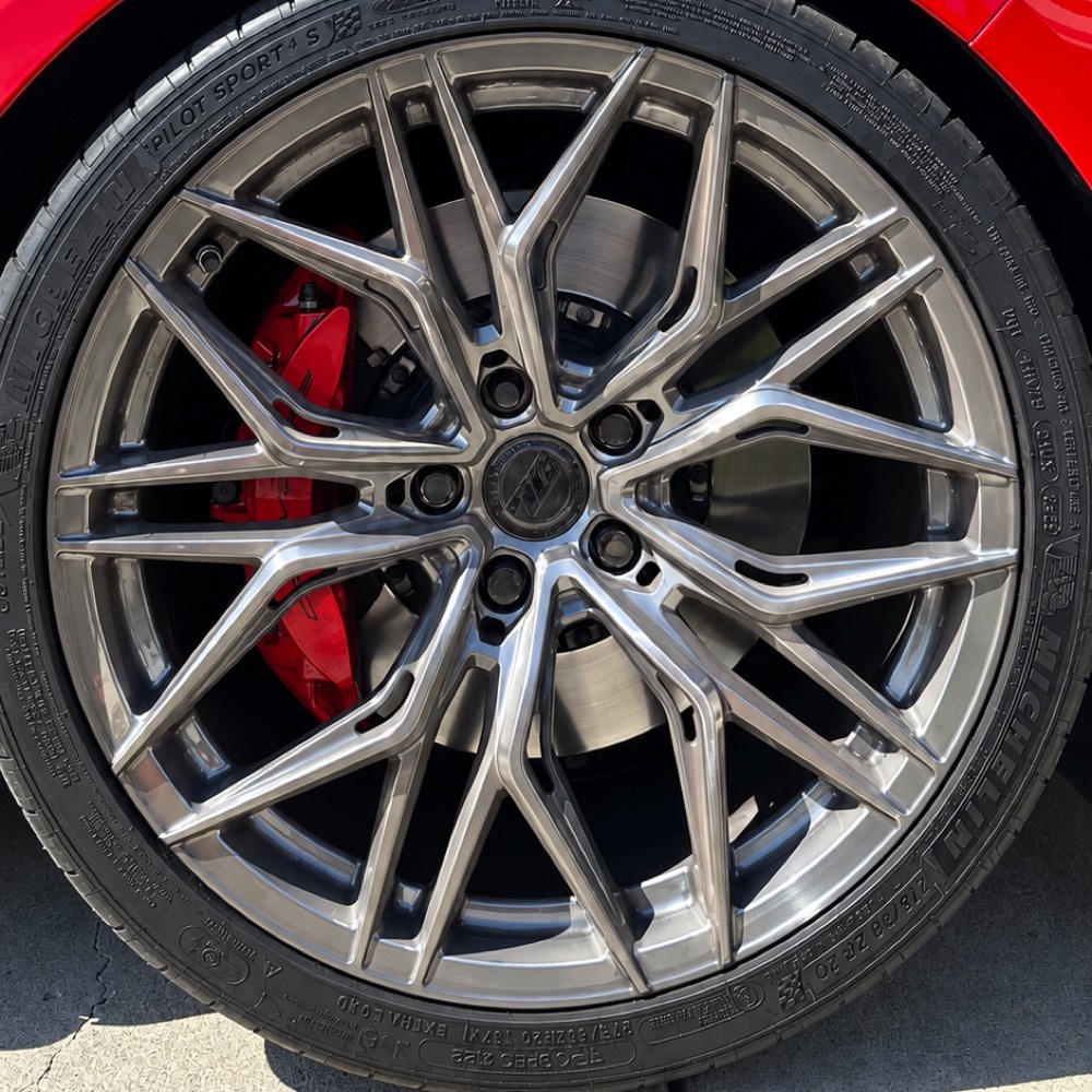 After — the same wheel cleaned and polished to a mirror finish